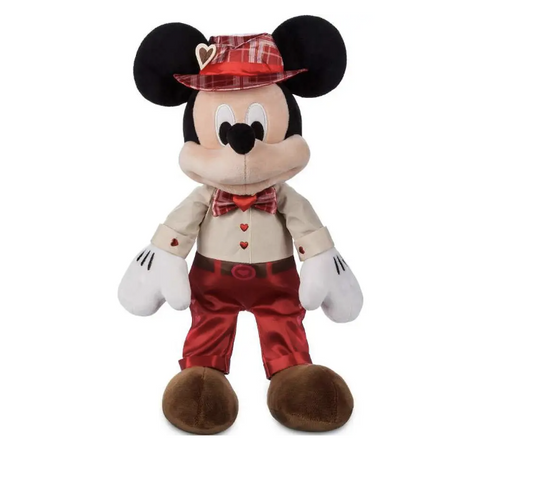 Disney 2022 Valentine's Day Mickey Mouse Exclusive 16-Inch Plush [Red Satin Pants, Plaid Bowtie & Hat]